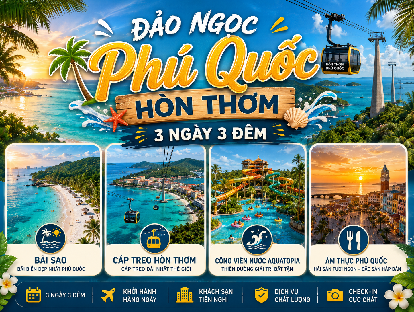 TOUR ĐẢO NGỌC PHÚ QUỐC - HÒN THƠM - 3N3Đ